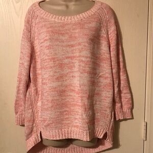 Gap Stretch Knit Pullover Sweater Womens Size XL Red-Pink Variegated 3/4 Length